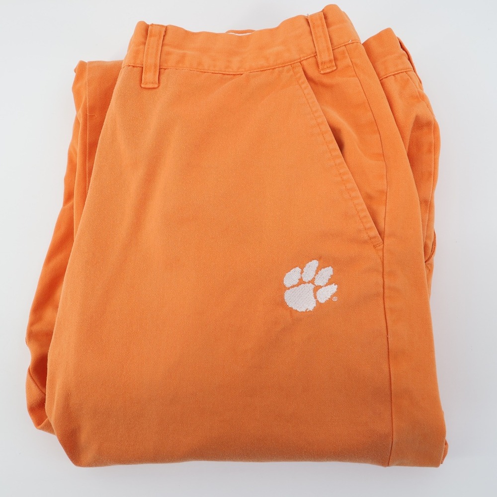Pennington Baileys Clemson Football Mens Orange Cargo Pants Paw Logo Size 36x28